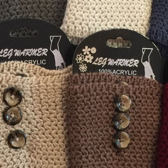 KNIT LEG WARMERS/BOOT CUFFS-Taupe - Picture 4 of 5